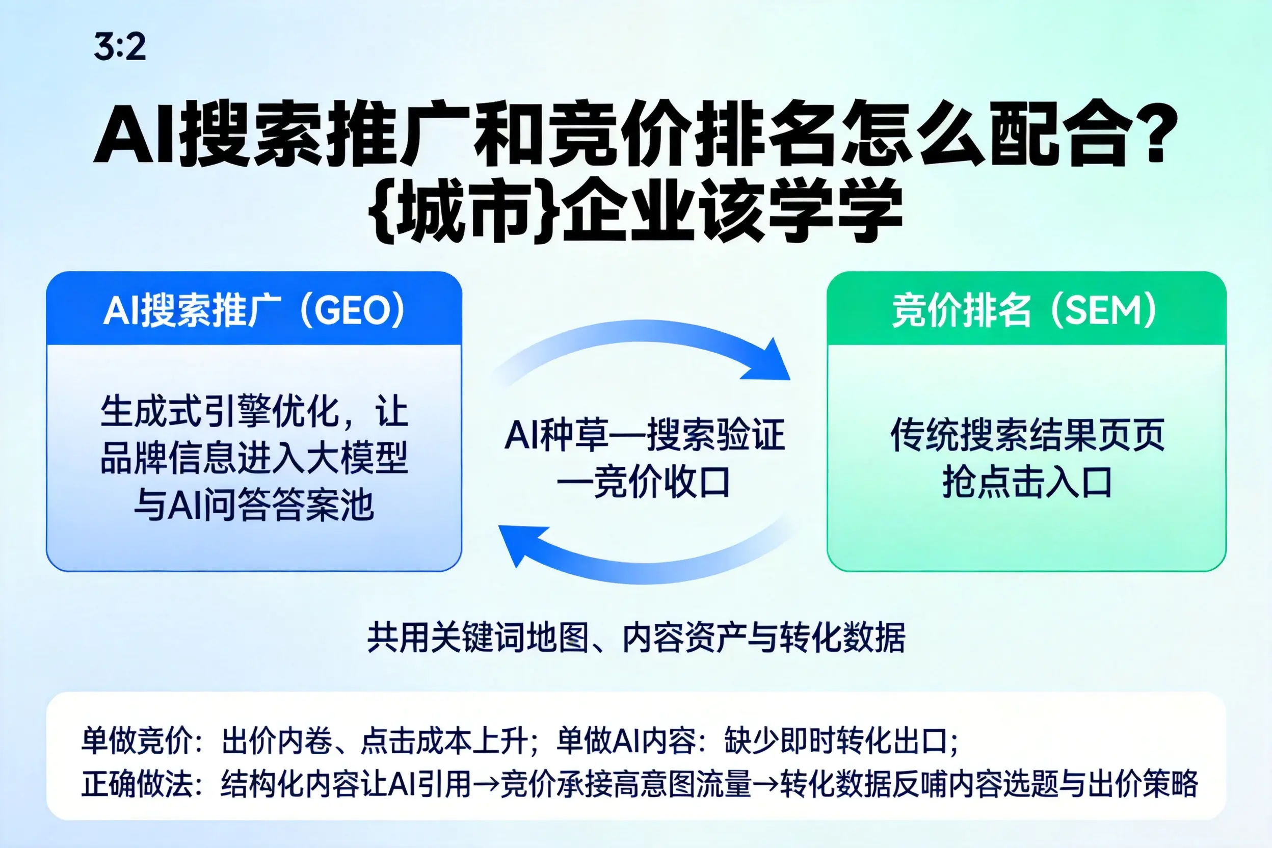 AI搜索推广和竞价排名怎么配合？石嘴山企业该学学