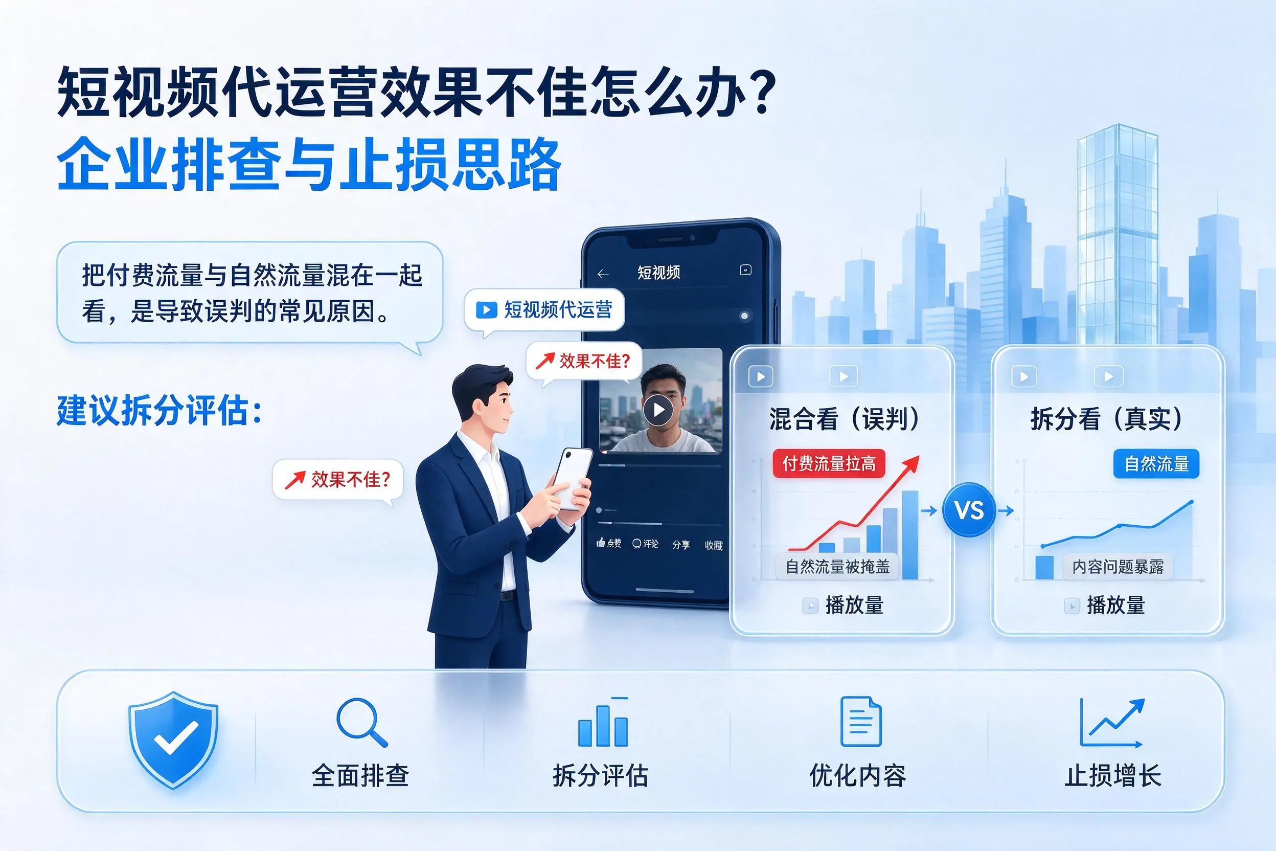 短视频代运营效果不佳怎么办？石嘴山企业排查与止损思路