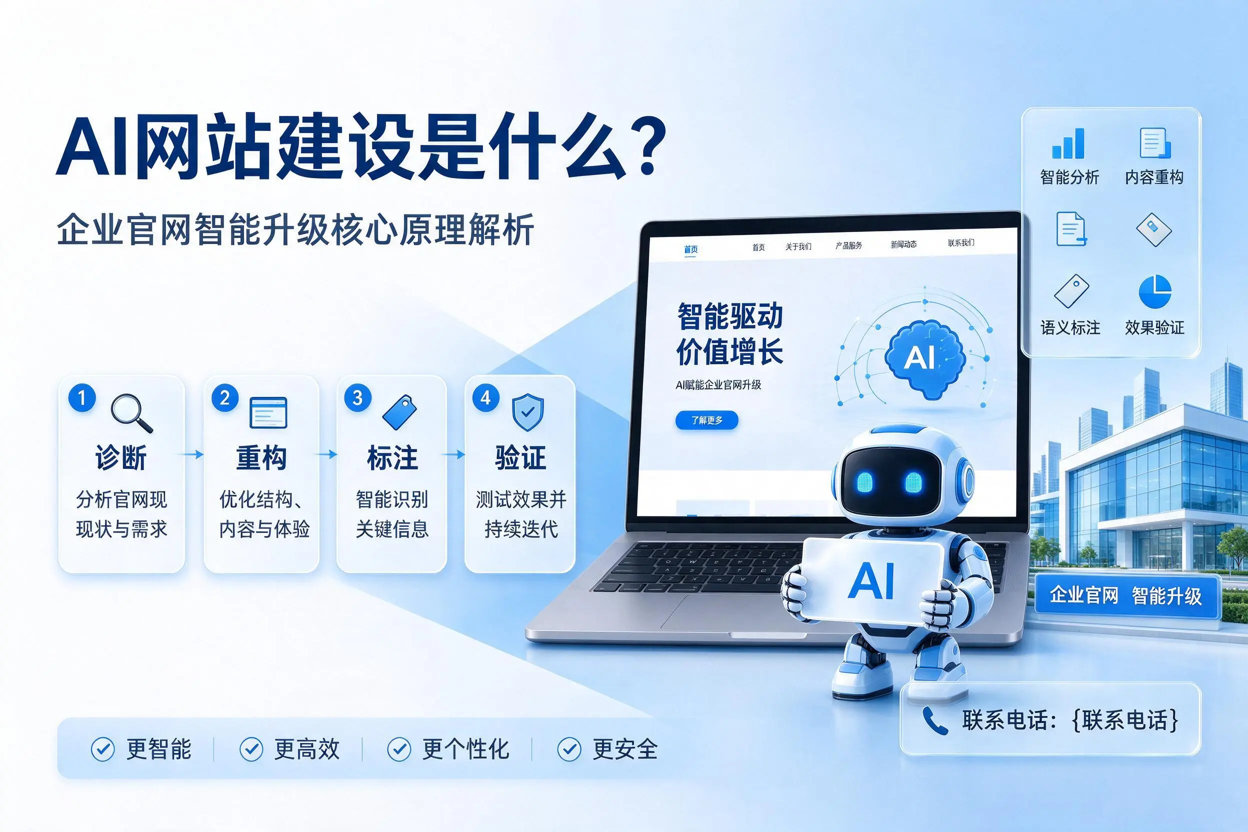 AI网站建设是什么？石嘴山企业官网智能升级核心原理解析
